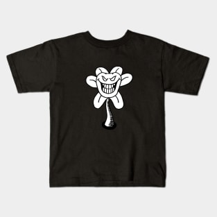 Flowey Undertale Simple Black and White Design Kids T-Shirt